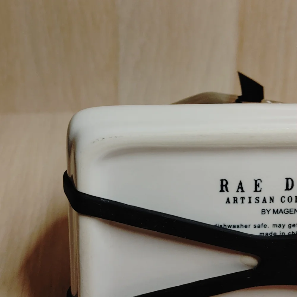 RAE DUNN Coffin Butter Dish R.I.P. Spooky Halloween Black Ceramic Kitchen Decor